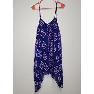 NWT New Billabong Blue Geometrical Print Knee Length Sundress Dress Size M